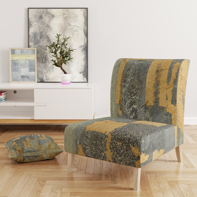 Glam Metallic Form II - Modern Upholstered Slipper Chair by East Urban Home