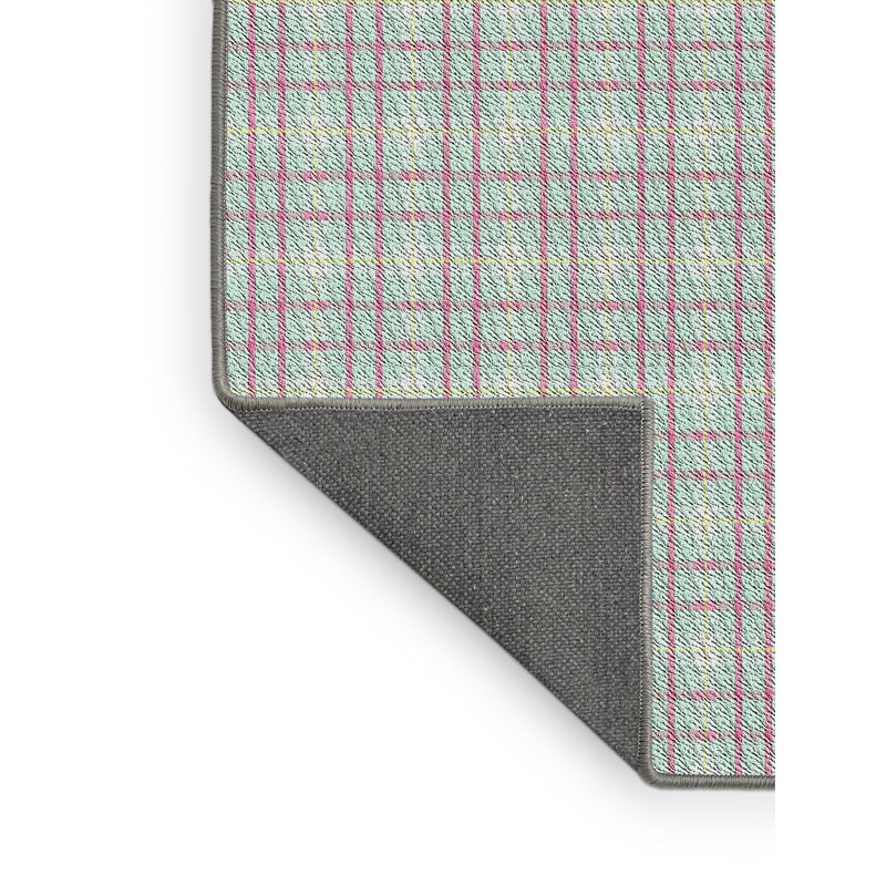 Tapis bleu/rose à motifs, Rectangle 5 pi x 7 pi