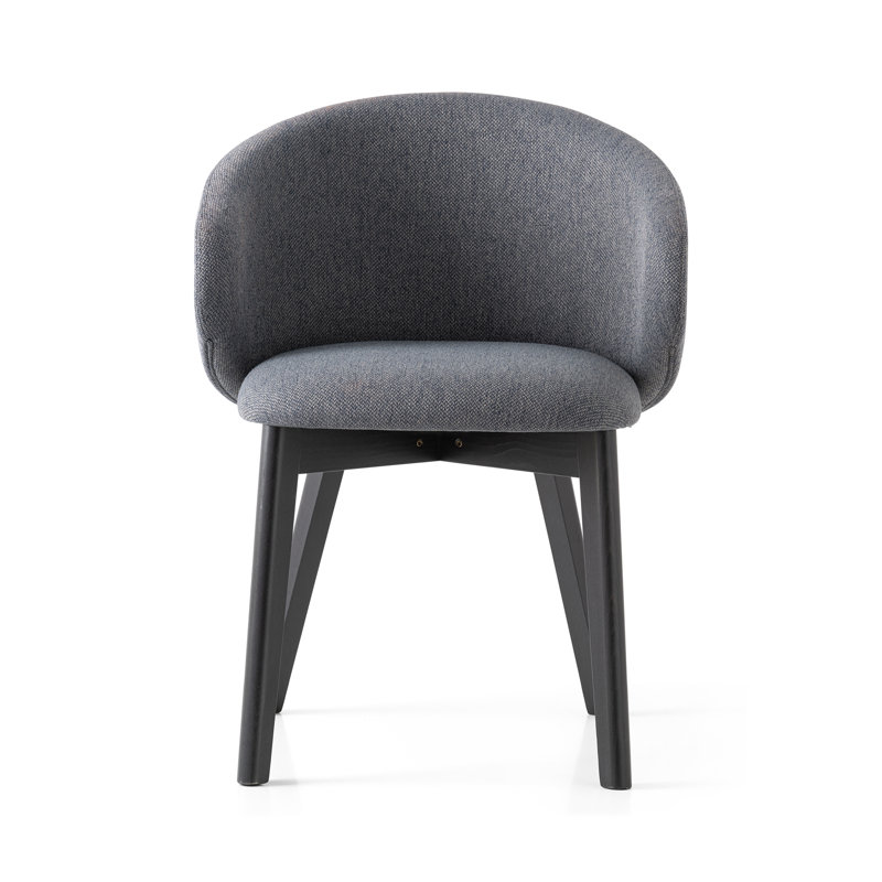 Tuka Upholstered Armchair with Wooden Frame, Graphite, Forest Green
