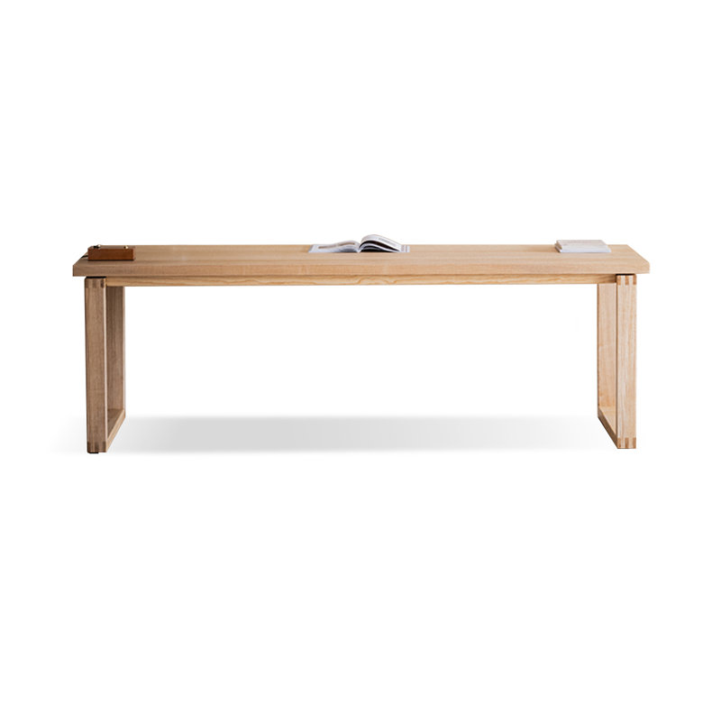 Burlywood Rectangular Solid Wood Dining Table, 29.53"H x 94.49"L x 35.43"W
