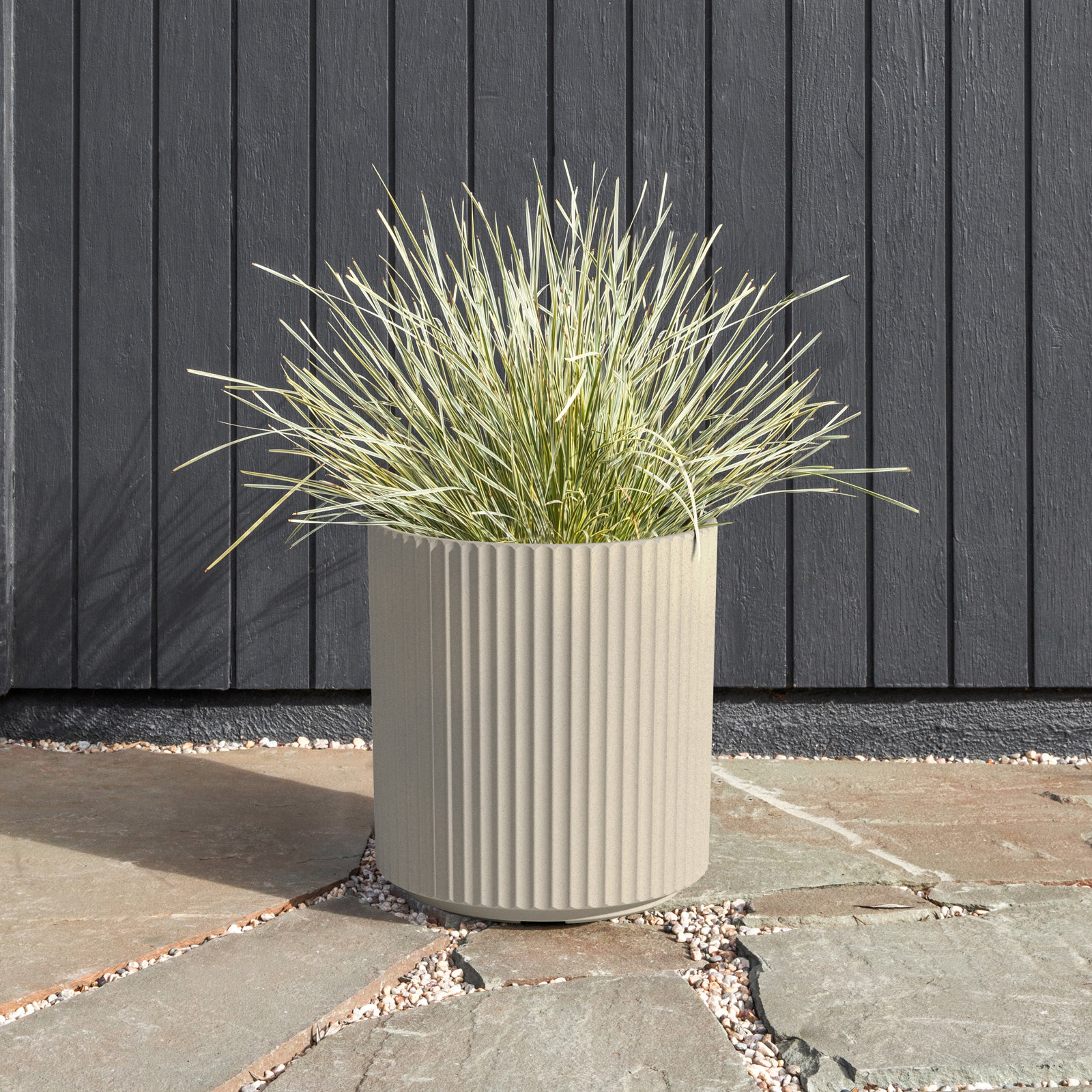Demi Series Pot Planter, 1, Sand, 16" H x 14.75" W x 14.75" D