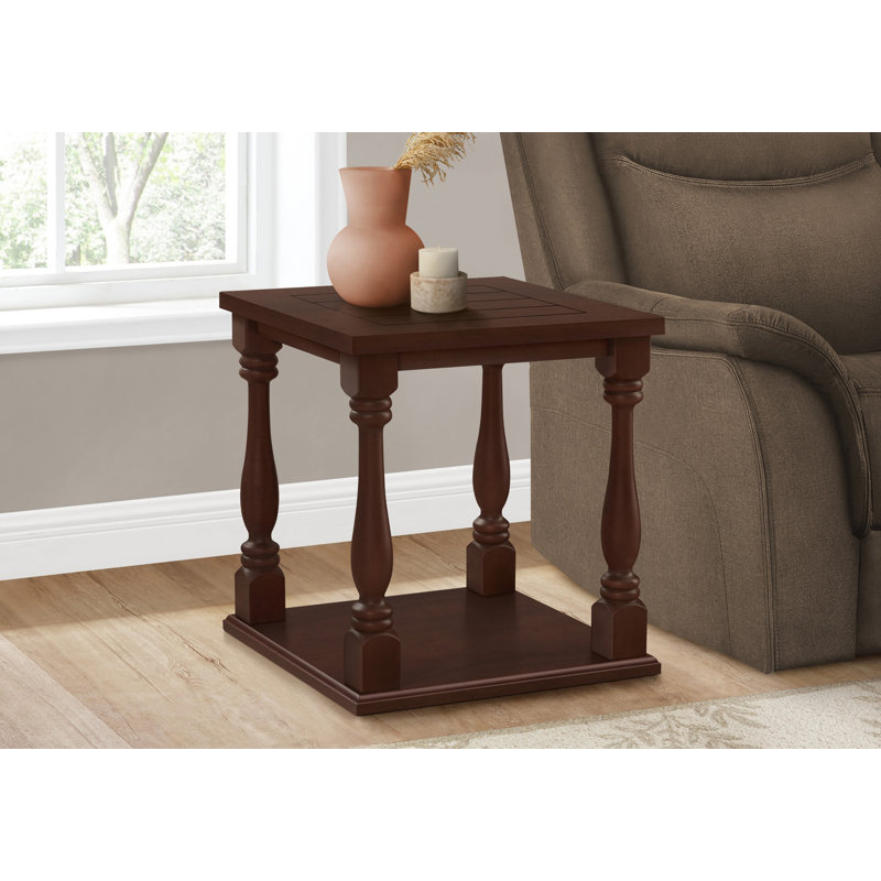 Table de bout à 2 niveaux avec plateau rainuré et tablette inférieure spacieuse
