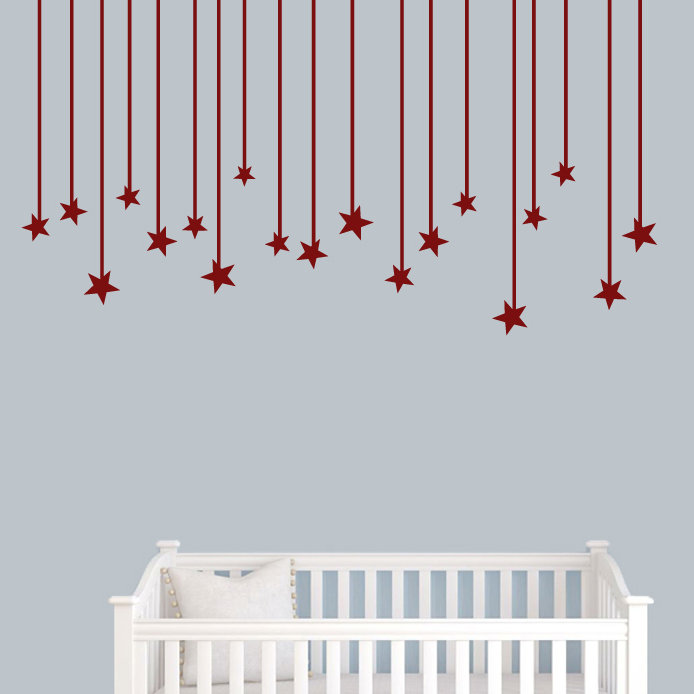 Etheridge Abstract Wall Decal, Cranberry