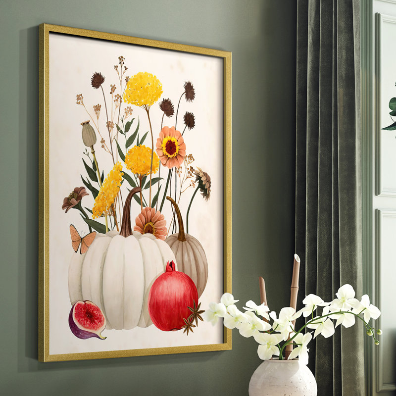«Fall Botanicals II», reproduction encadrée - bois massif, H 20 po x l 16 po