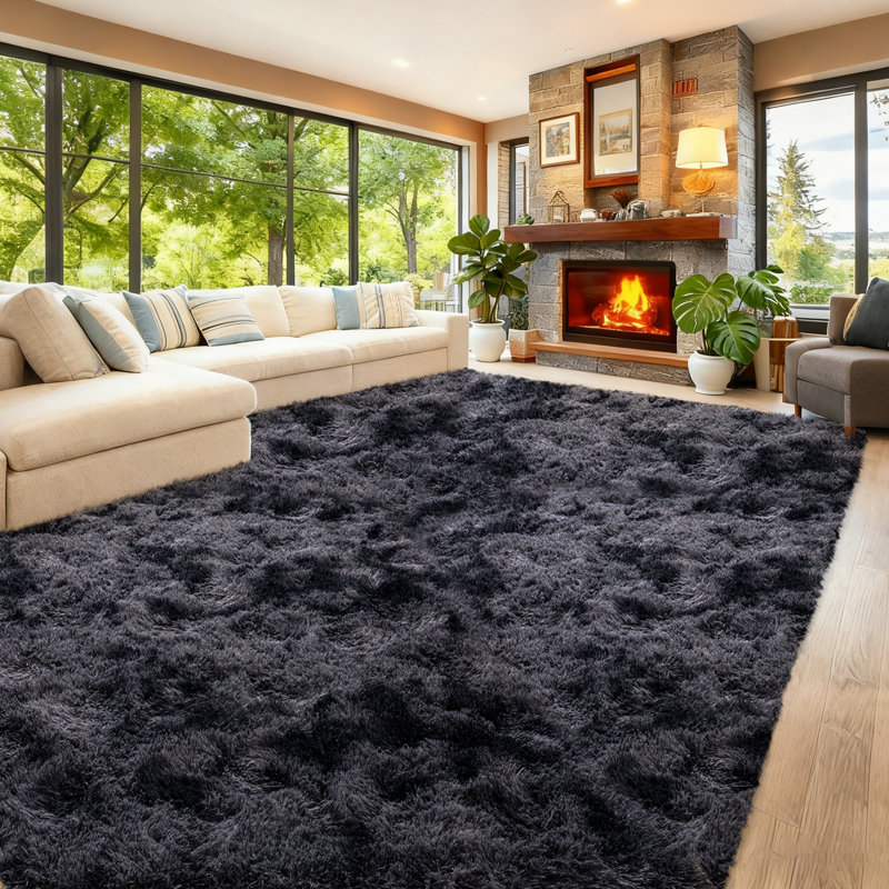 Silk-Cloud Series - Sleek Premium Velvet Area Rug, Ultra-Smooth Touch Silky Microfiber, Non-Slip & Shed-Free Minimalist Shag Rug for Bedroom