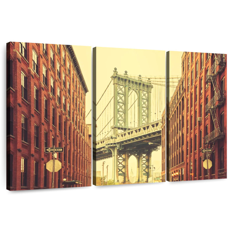 Sebbie Rertro Manhattan Bridge, 48" H x 74" W