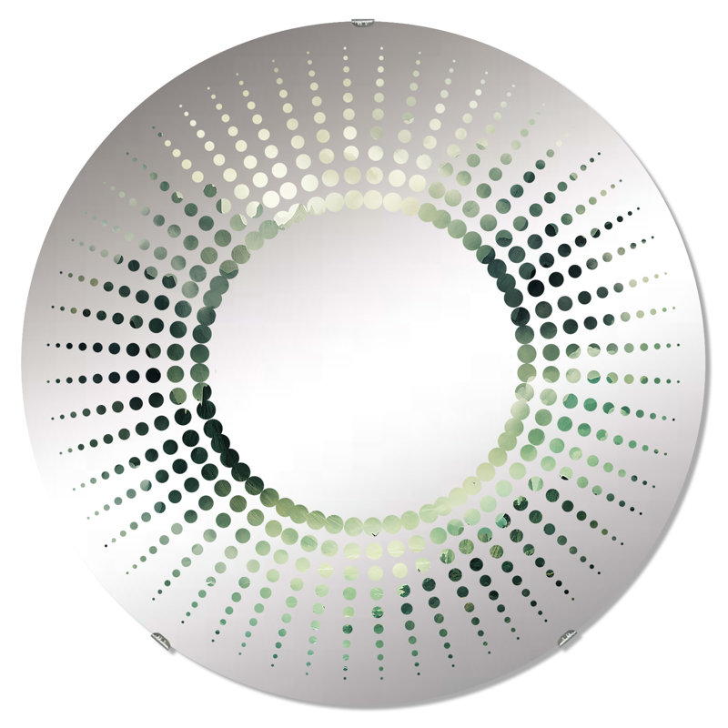 Miroir décoratif rond Starburst, 23,6 po x 23,6 po, Montagnes vertes