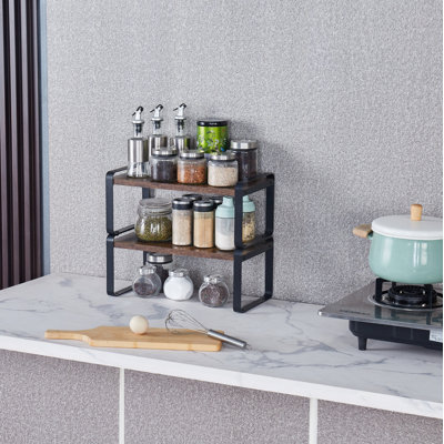 Étagères de rangement à 2 niveaux, étagère réglable, étagère de rangement pour la maison, entrepôt de cuisine au sous-sol