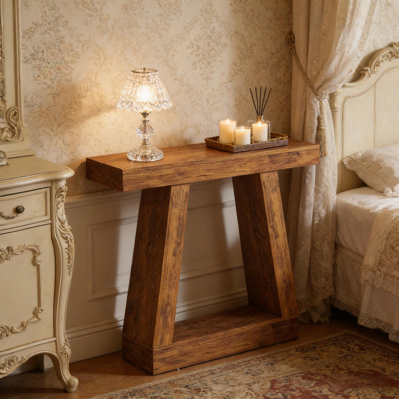 Rustic Sofa Table,Dual-Tier Entryway Table,Console Table,Side Table(Only Includes Side Table), 32.7" H x 41.7" W x 11.8" D
