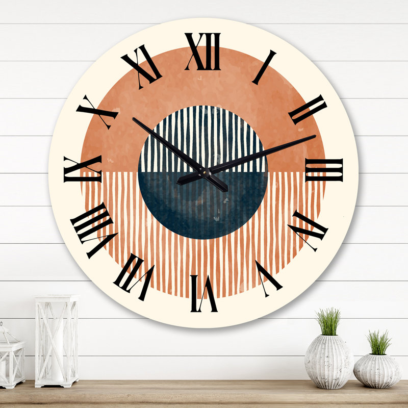 Abstrait lunaire Mid-Century I - horloge murale moderne Mid-Century 2, Grand