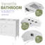 Meuble-lavabo 36 po avec armoire à pharmacie, armoire de rangement moderne avec 2 portes à fermeture douce et 4 tiroirs, meuble-lavabo simple-112448274