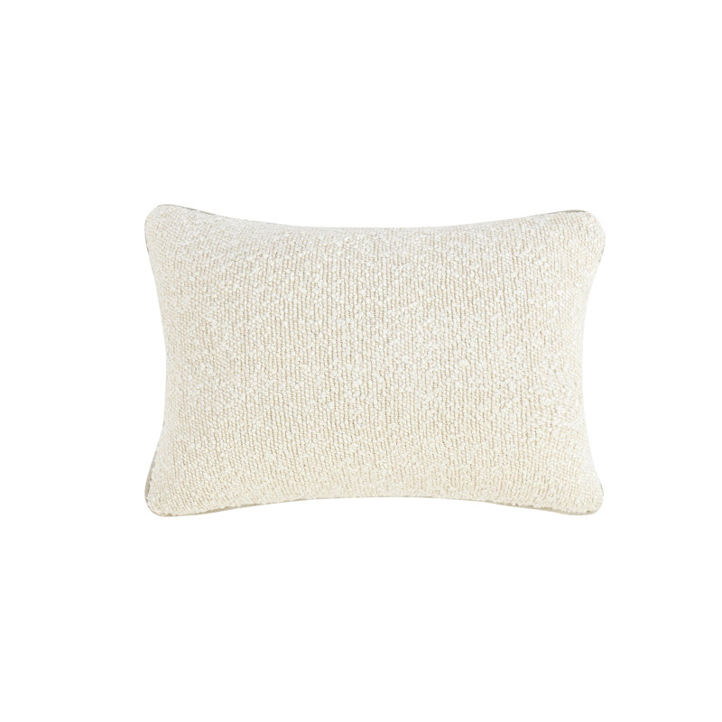Sava Pillow Cover & Insert, Rectangular, Ivory