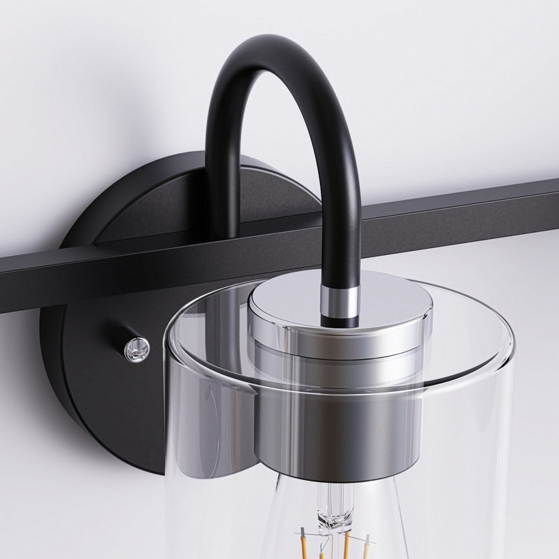 Éclairage pour salle de bain moderne à 3 lumières avec abat-jours cylindriques en verre Agnella