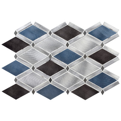 Geom Aluminum Metal Diamond Mosaic Kitchen Backsplash, Bathroom, Shower, Wall and Floor Tile
