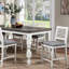 Chaises de salle à manger à hauteur de comptoir 2 pièces, cadre gris antique blanc rustique, structure en bois massif, coussins en tissu gris, pieds tournés, paire de chaises à dossier 2 pièces, et chaises en bois