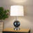 23.5" Modern Metal Table Lamp with USB-A & Type-C Charging Ports, 3-Way Dimmable Touch Control, Black Marbleized / Antique Brass