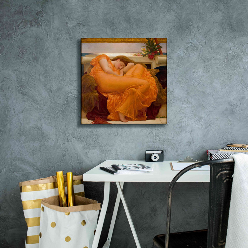 «Flame June» par Sir Frederick Leighton, art mural sur toile, H 18 po x l 18 po x P 0,75 po