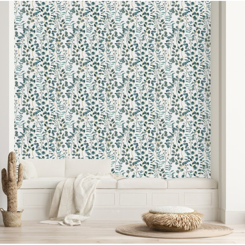 Peel & Stick Floral Tile, 2.08' W x 10.42' L