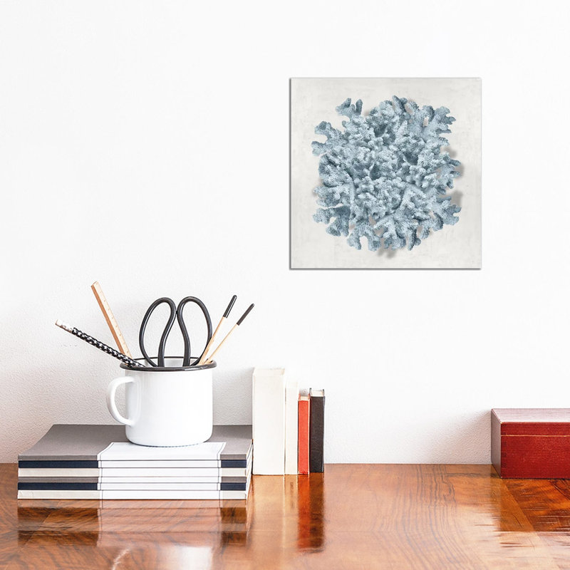 Coral Blue II by Caroline Kelly - Wrapped Canvas Print, 30.48cm H x 30.48cm W x 1.905cm D