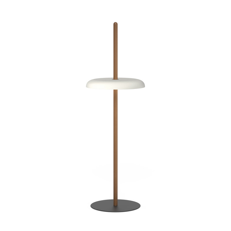 Nivél Floor Lamp, White, Walnut