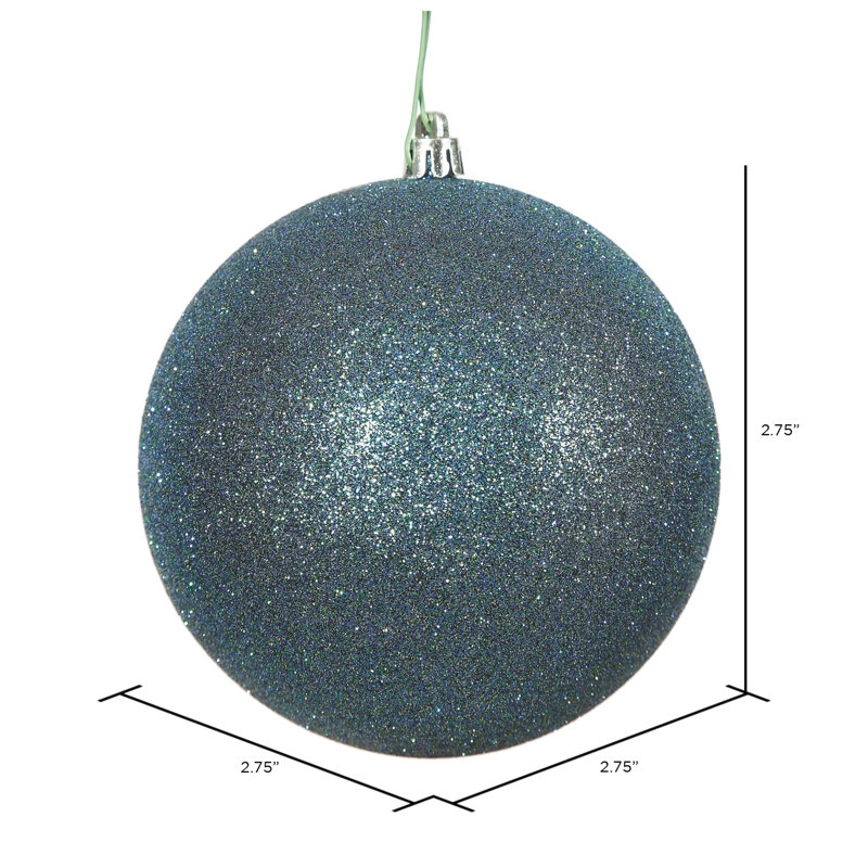 Ornement boule des Fêtes, H 2,75 po x l 2,75 po x P 2,75 po, Bleu mer