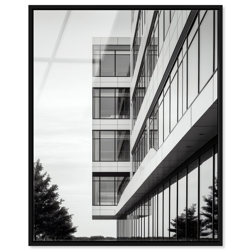 Glass Labyrinth II Print, 37"H x 31"W, Black Floater Frame