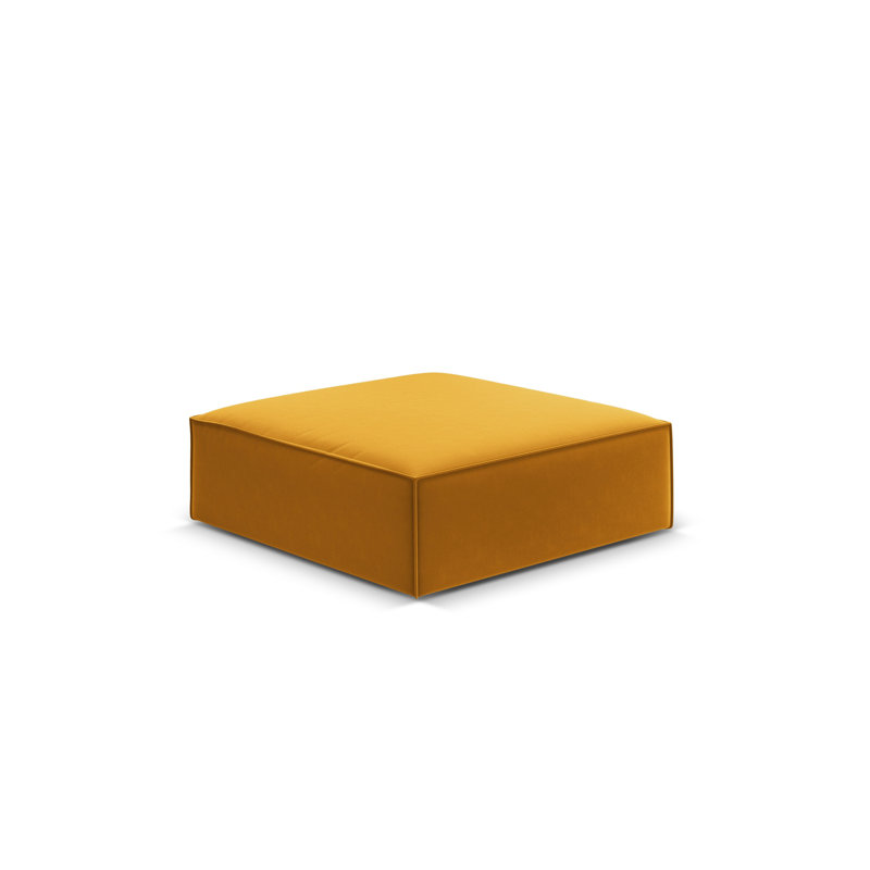 Leilend 100cm Wide Rectangle Solid Colour Footstool Ottoman, Yellow 100% Polyester