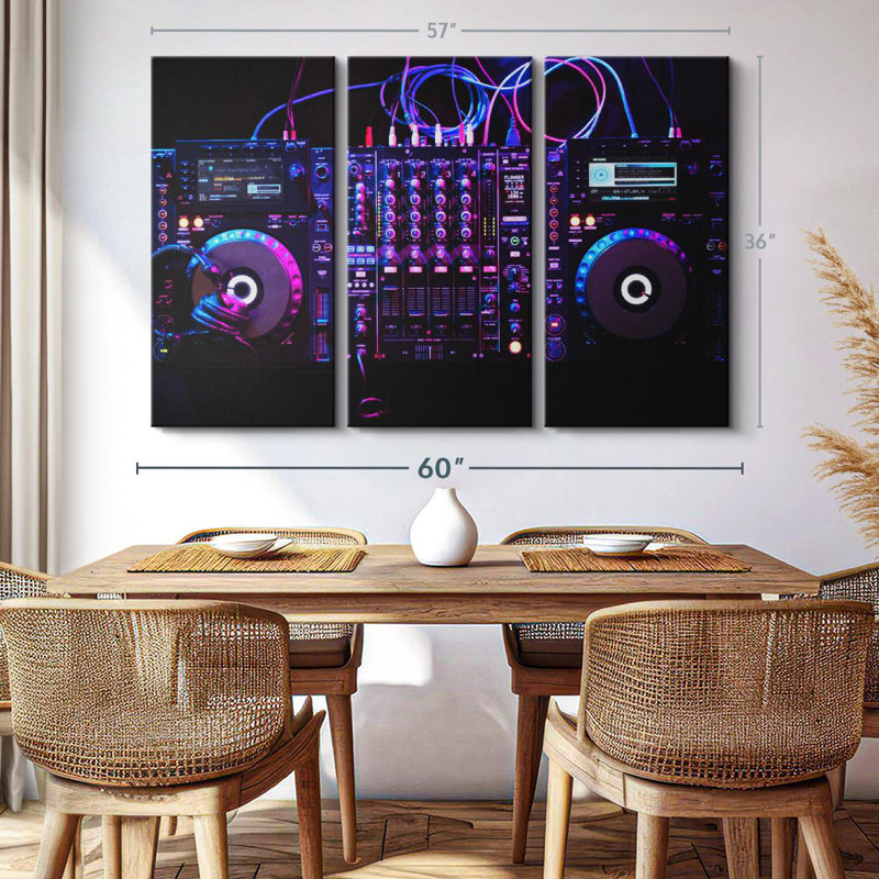 " DJ Audio Controller ", 36" H x 57" W x 1.25" D