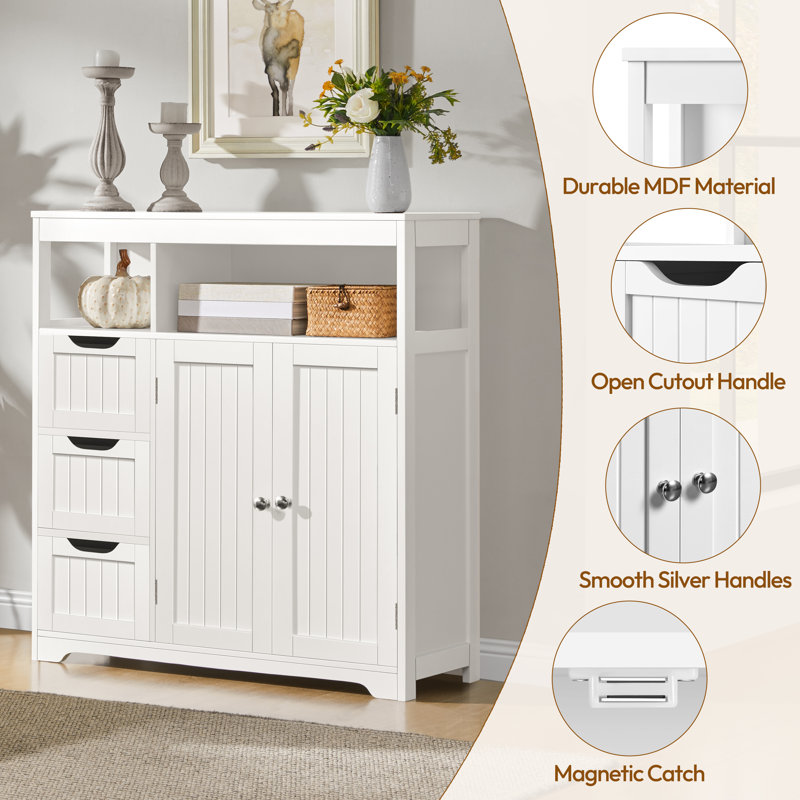 Armoire de salle de bain Marceen, Blanc