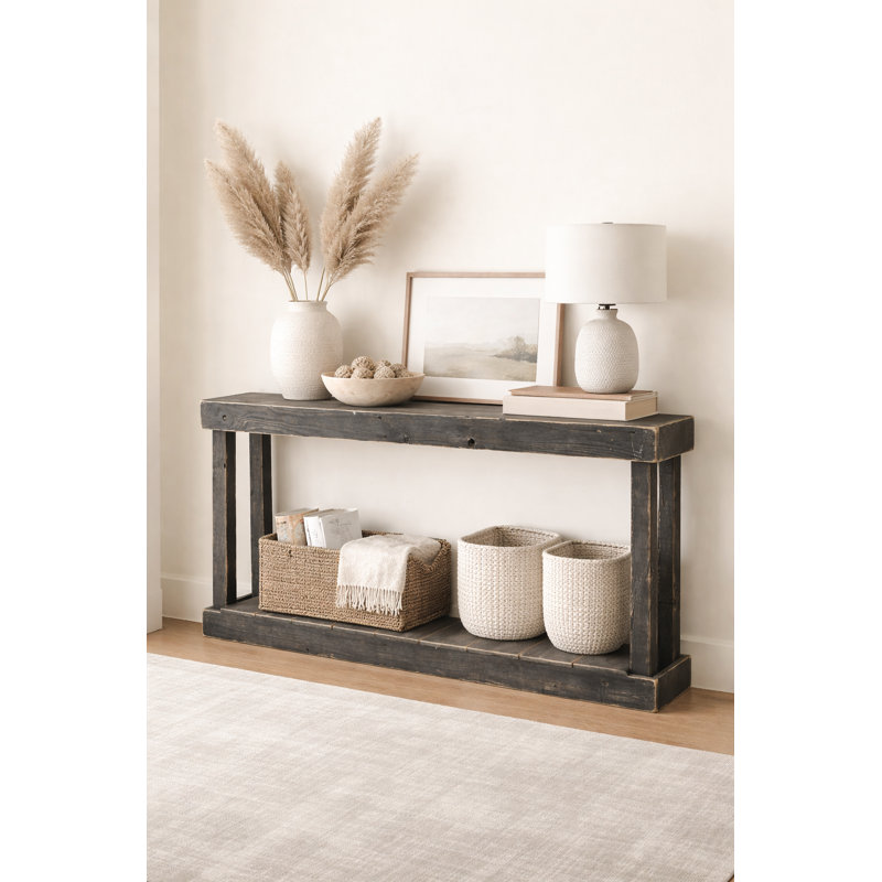 Merkle 60'' Solid Wood Console Table, Black