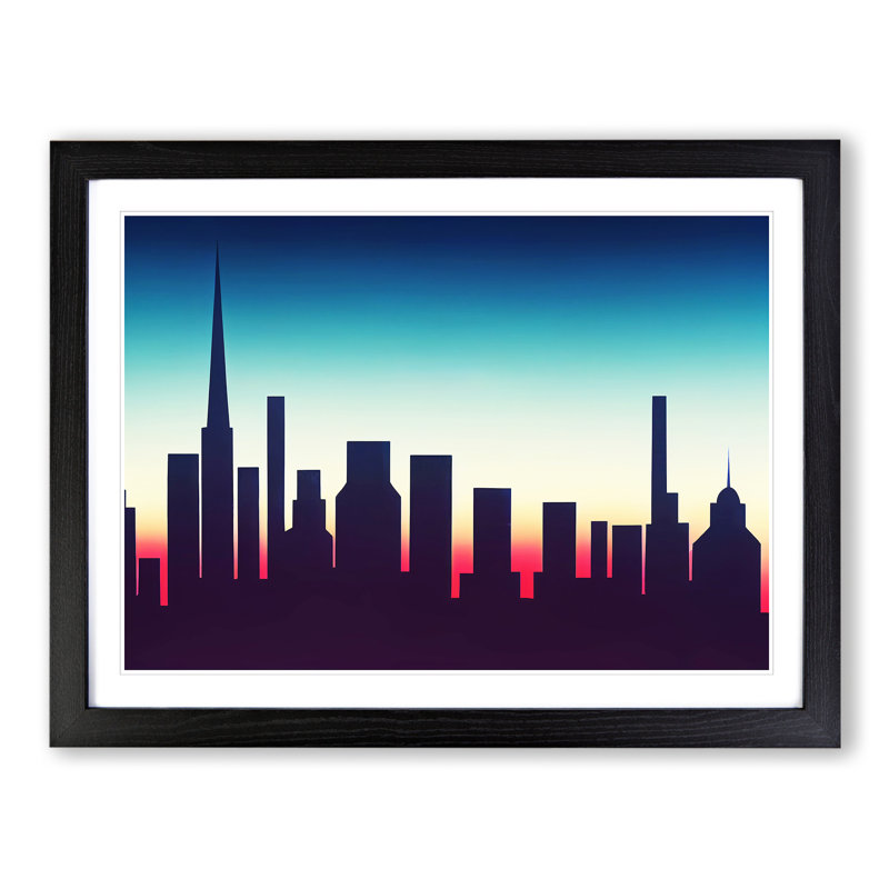Splendid Skyscraper Skyline - Framed Print, Black, 46cm H x 64cm W x 2cm D