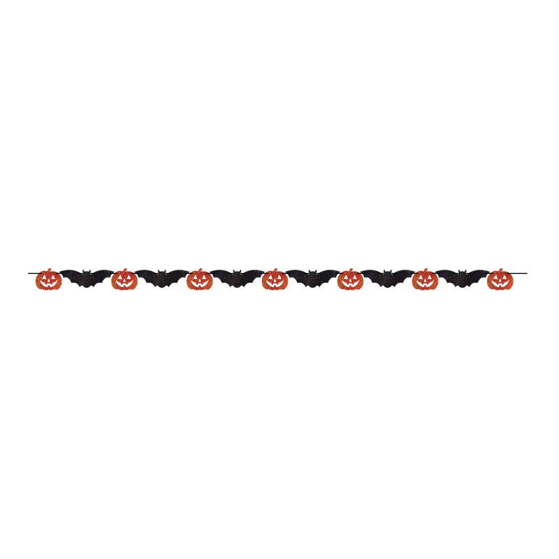 Banderole d'Halloween citrouille et chauve-souris