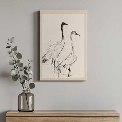 Deux oies, impression minimaliste par Nadja