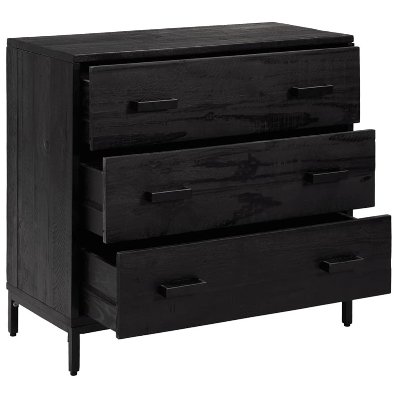 Commode d'appoint 3 tiroirs, Noir