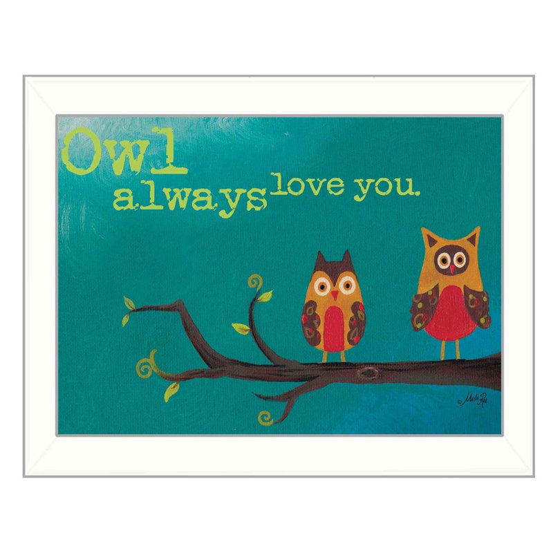 «Owl Always Love You», art mural encadré pour le salon, reproduction murale, impression encadrée par Marla Rae