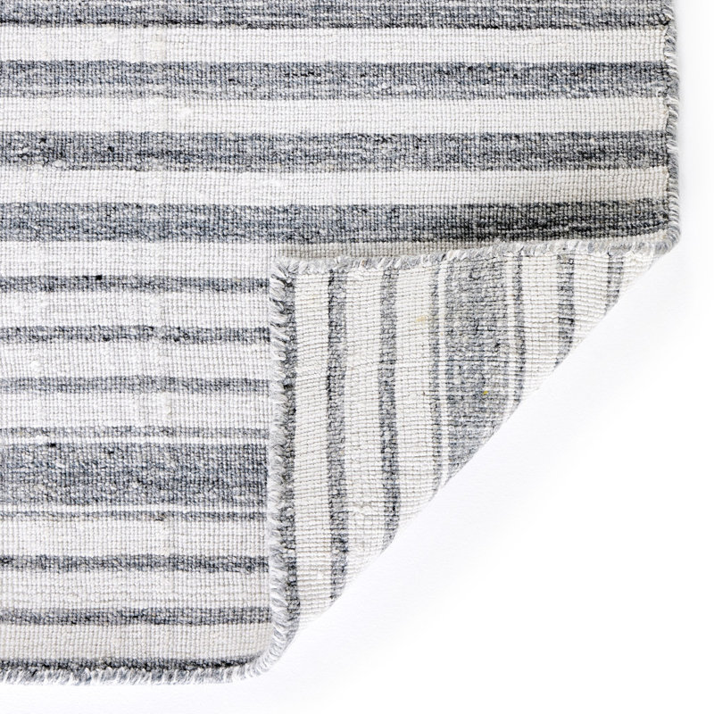Selena Outdoor Striped Area Rug in Blue/Gray, Rectangle 8' x 10'