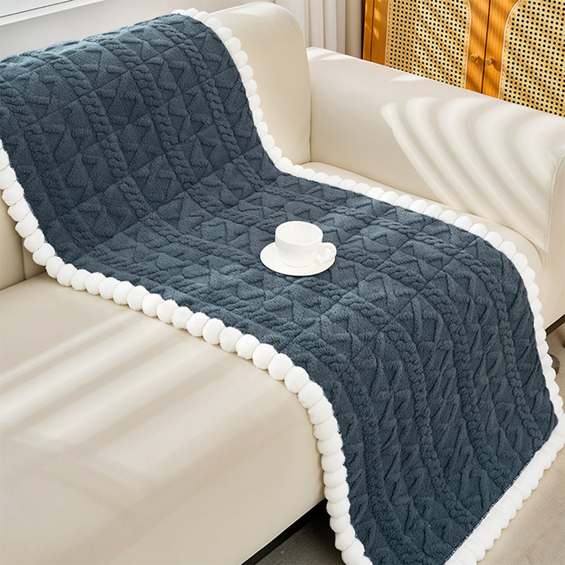 Plush Sofa Slipcover, 70cm H x 120cm W x 70cm D