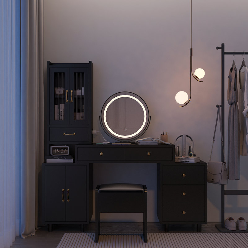 Coiffeuse Claar, Noir