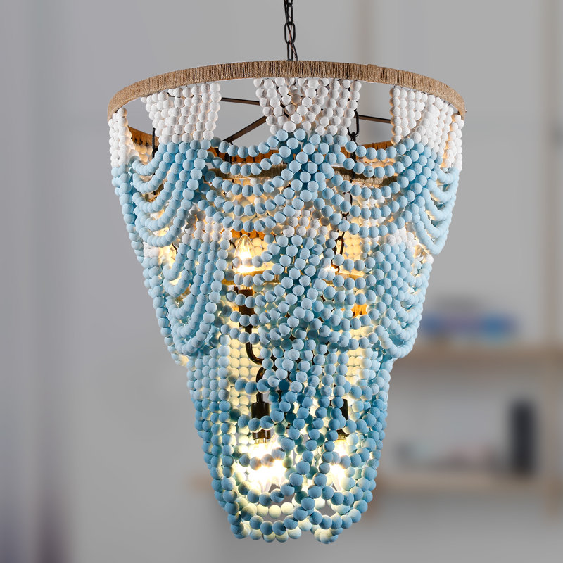 Amy-Leigh 8 - Light Wood Tiered Chandelier