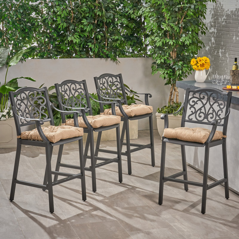 Tabouret de bar de patio 28,25" avec coussin Pigott, Toscane