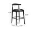 Tabouret de bar en tissu noir (ensemble de 2)
