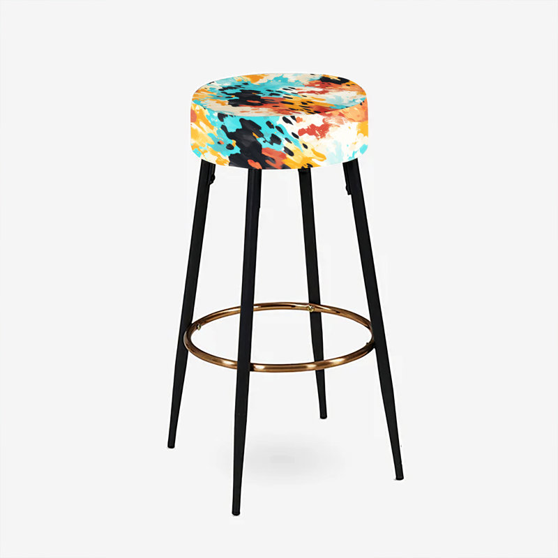 Ensemble de 2 tabourets de bar Art Print Expression Tell And Black