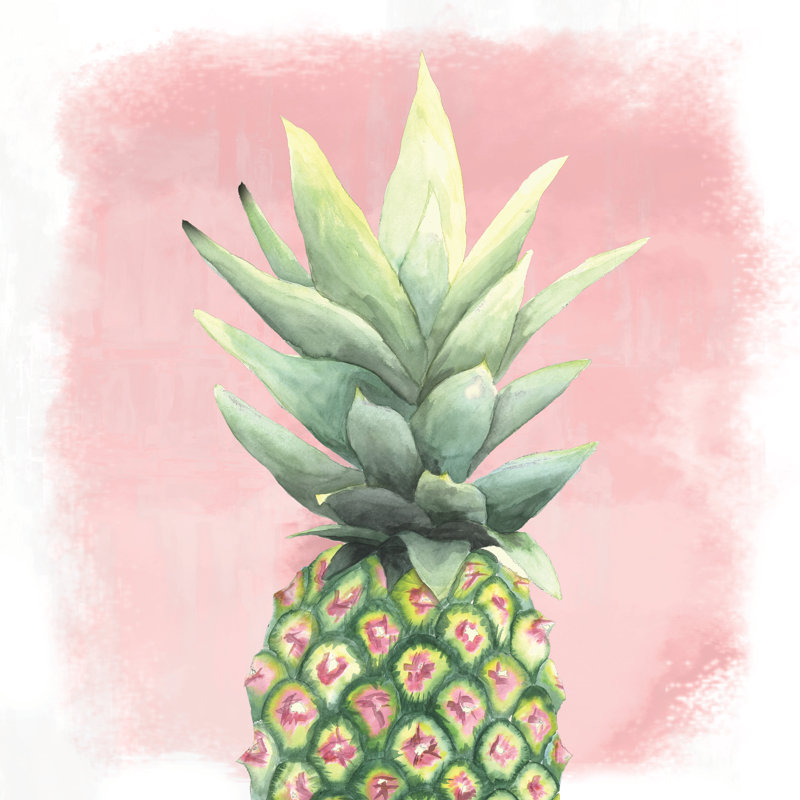Pink Pineapple - Wrapped Canvas Painting, 76cm H x 76cm W x 3.8cm D