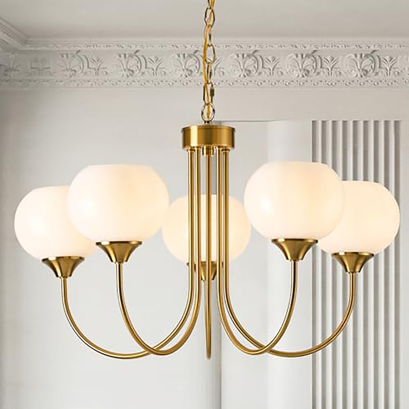 Luminaire suspendu moderne Spoutnik 5 lumières Mid-Century