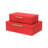 RebekaSet of 2 Rectangular Nesting Decorative Storage Boxes, Modern Embossed Finish - Red Faux Shagreen-1678943887