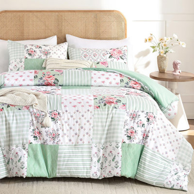 Ensemble d'édredon floral 2 pièces - édredon toutes saisons avec une taie d'oreiller