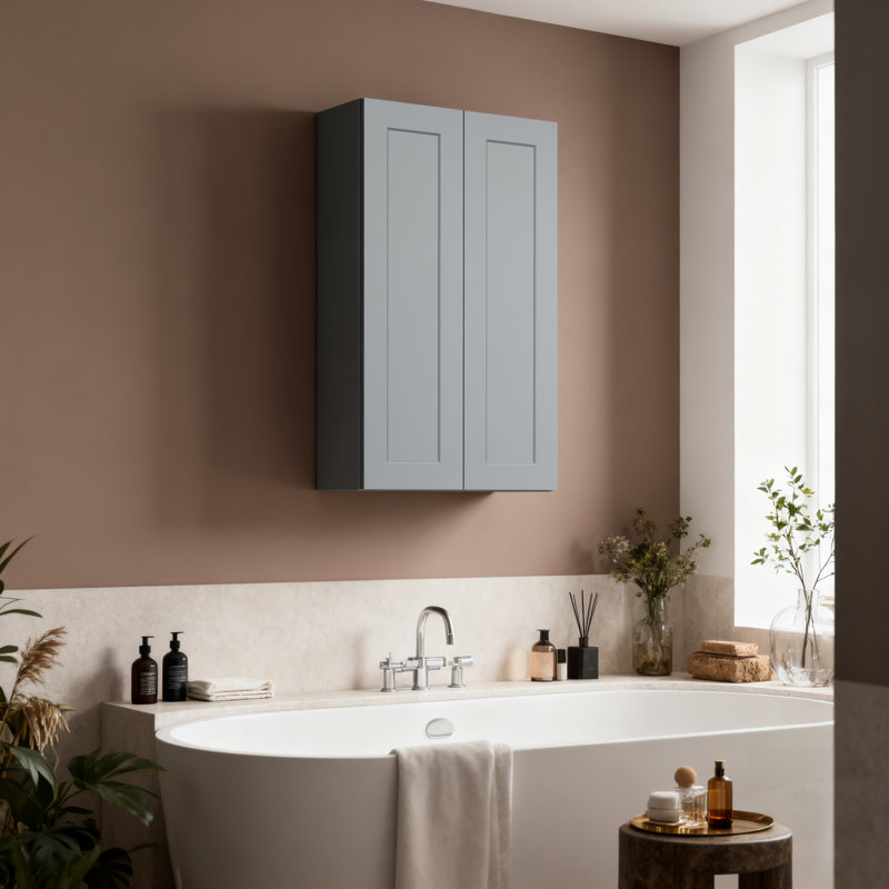 Armoire murale Shaker, Gris, H 42 po x l 30 po x P 12 po