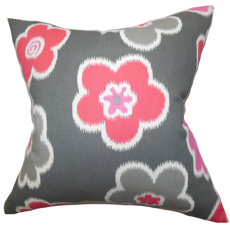 Cece Square Pillow Cover, Gray