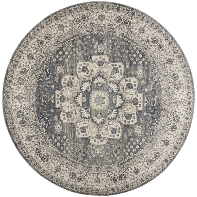 Tapis beige Freeda, Rond 7 pi 10 po