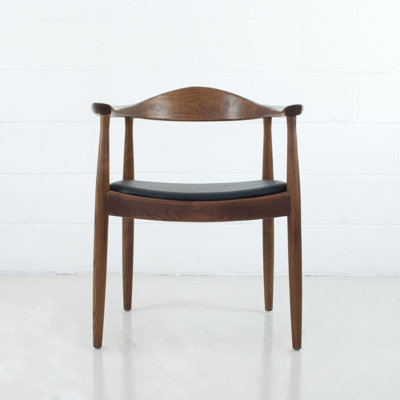 Chaise avec accoudoirs en bois massif Margi